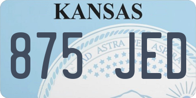 KS license plate 875JED