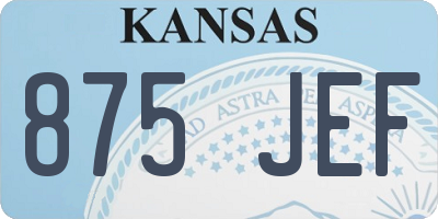 KS license plate 875JEF