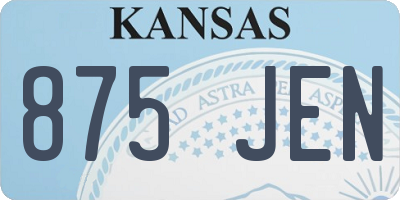 KS license plate 875JEN