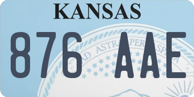 KS license plate 876AAE