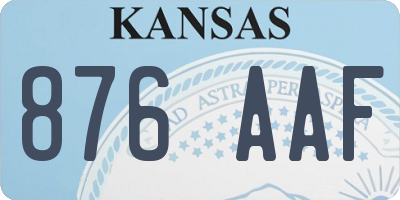 KS license plate 876AAF