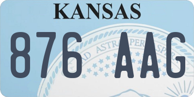 KS license plate 876AAG