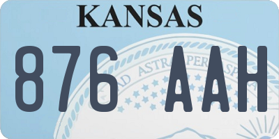 KS license plate 876AAH