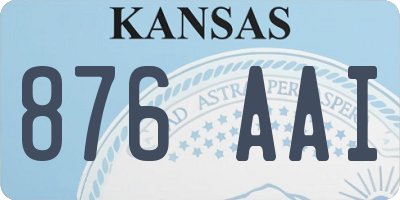 KS license plate 876AAI