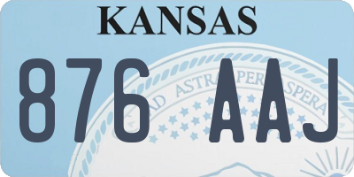 KS license plate 876AAJ