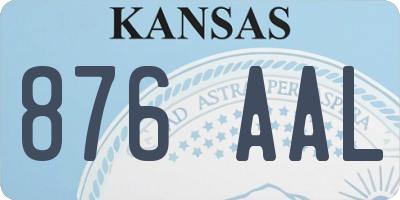 KS license plate 876AAL