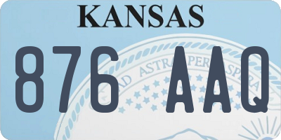 KS license plate 876AAQ