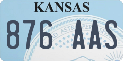 KS license plate 876AAS