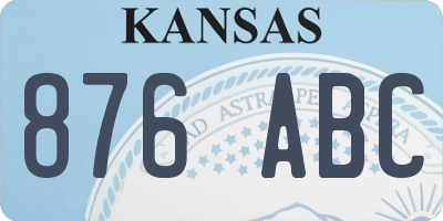 KS license plate 876ABC