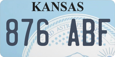 KS license plate 876ABF