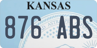KS license plate 876ABS