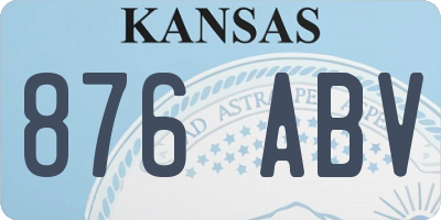 KS license plate 876ABV