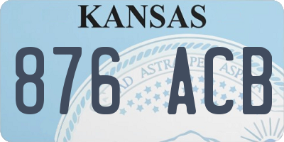 KS license plate 876ACB