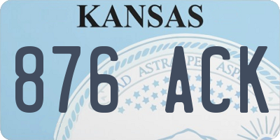 KS license plate 876ACK