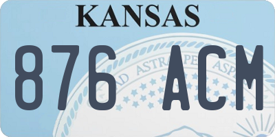 KS license plate 876ACM