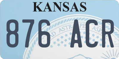KS license plate 876ACR
