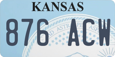 KS license plate 876ACW