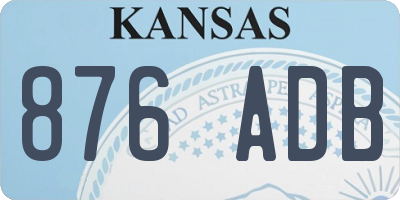 KS license plate 876ADB