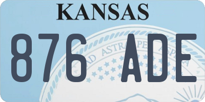 KS license plate 876ADE
