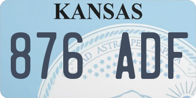KS license plate 876ADF