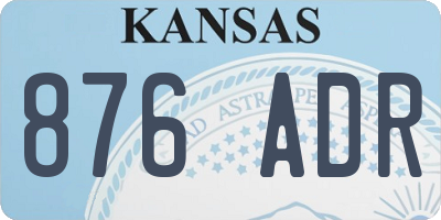 KS license plate 876ADR