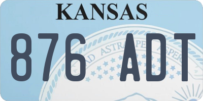KS license plate 876ADT