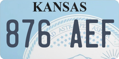 KS license plate 876AEF