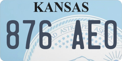 KS license plate 876AEO