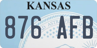 KS license plate 876AFB