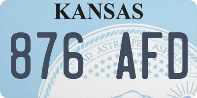 KS license plate 876AFD