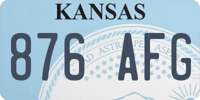 KS license plate 876AFG