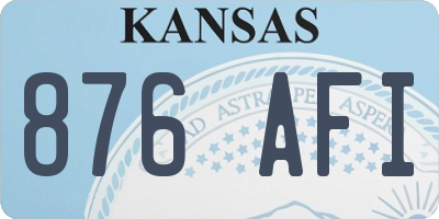 KS license plate 876AFI