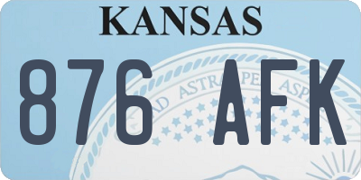 KS license plate 876AFK