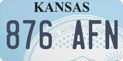 KS license plate 876AFN