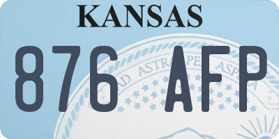KS license plate 876AFP