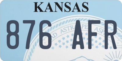 KS license plate 876AFR