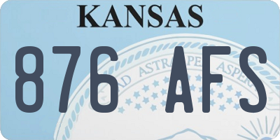 KS license plate 876AFS