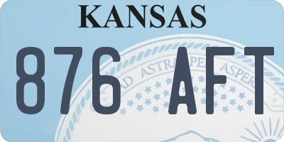 KS license plate 876AFT