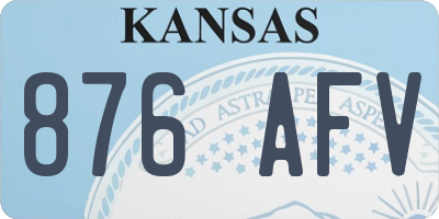 KS license plate 876AFV
