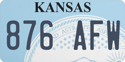 KS license plate 876AFW