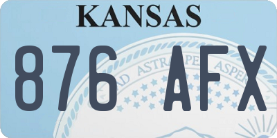 KS license plate 876AFX