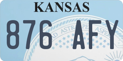 KS license plate 876AFY