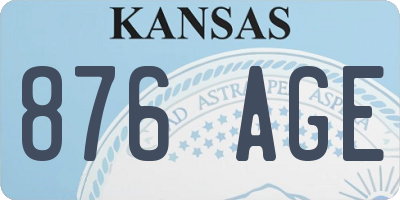 KS license plate 876AGE