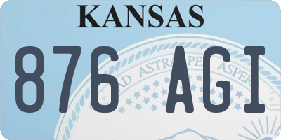 KS license plate 876AGI