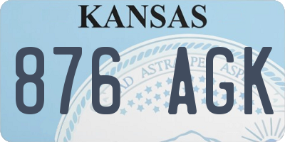 KS license plate 876AGK