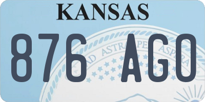 KS license plate 876AGO
