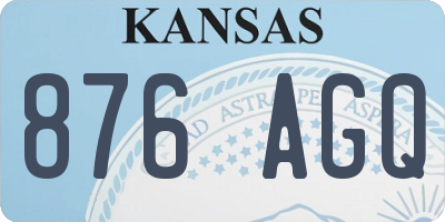 KS license plate 876AGQ
