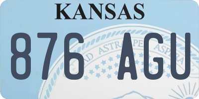 KS license plate 876AGU