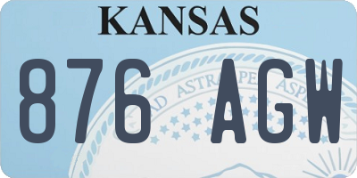 KS license plate 876AGW