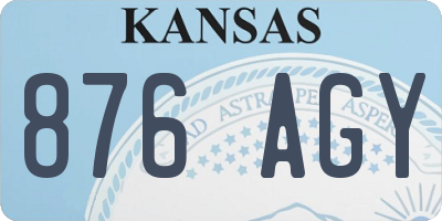 KS license plate 876AGY